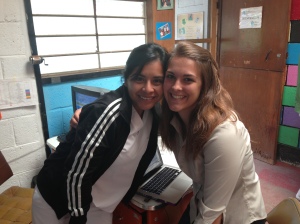 Fellow NU student Elizabeth Larson with Guatemalan med-student Cecilia