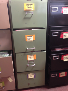 Re-labeling the file cabinets