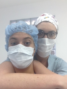 me and Jenna in the operating room
