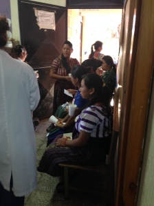 The clinic at Cerro de Oro. Patients waiting to be seen by the gynecologist